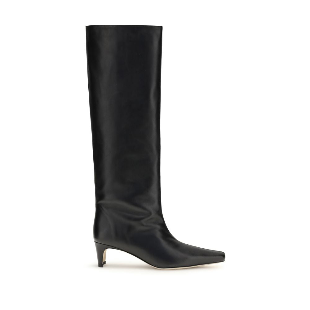 Staud Schwarze Kalbshaut Bos Taurus High Heel Stiefel